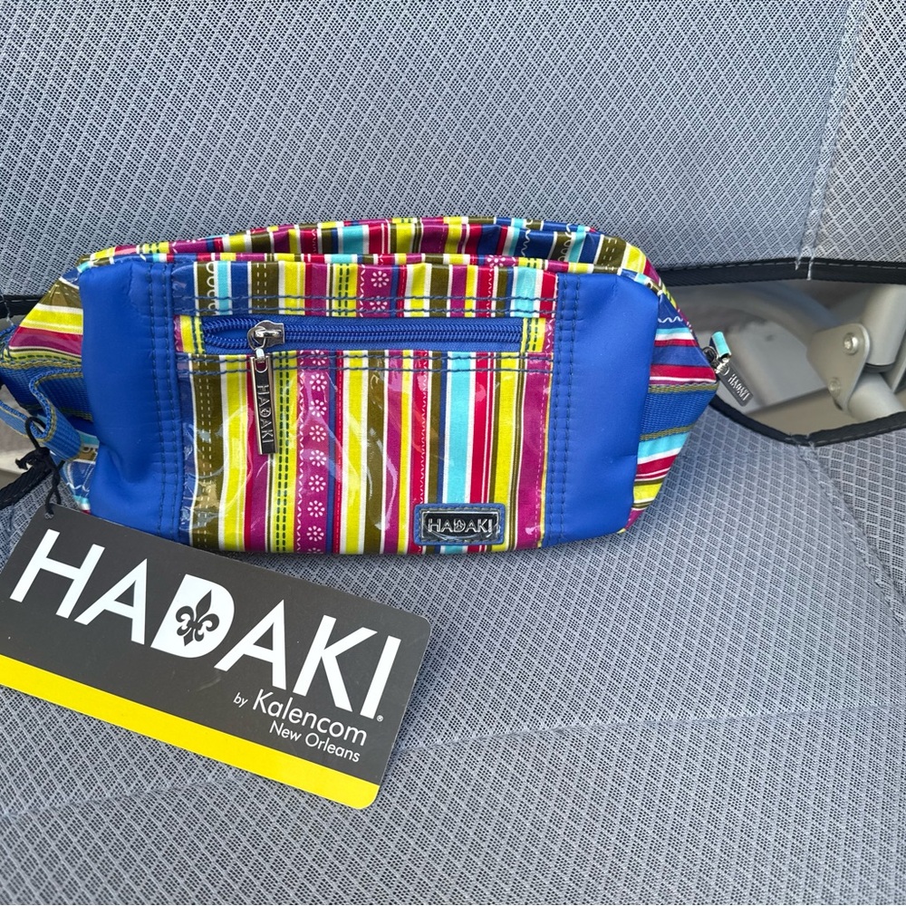 NWT Hadaki by Kalencom Striped Toiletry Pod - Vibrant Multi-Color